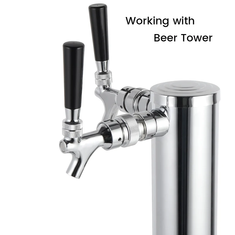 Beer Faucet Flow Control Valve US Standard 1-1/8-8 Thread Liquid Control Adapter Adjustable Tap Shank Homebrew Beer Dispensing