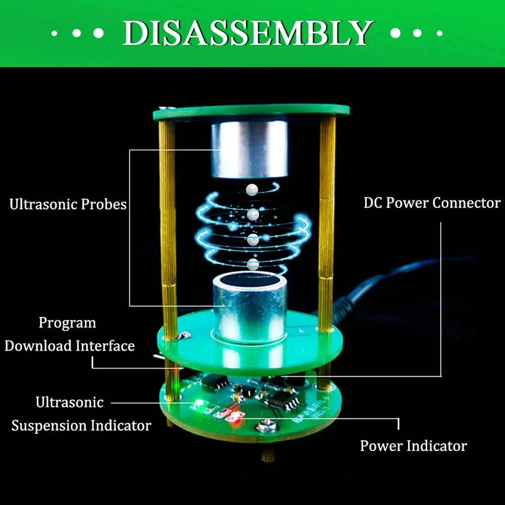 DIY Soldering Project Electronic Kit Mini Acoustic Levitator 12V Practice Solder DIY Ultrasonic Suspension Acoustic Suspension