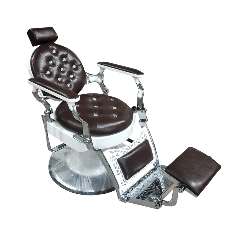 Hydraulic Barber Chair for Hair Salon, 360° Swivel & Height Adjustable, Heavy-Duty Steel Base with PU Leather Seat