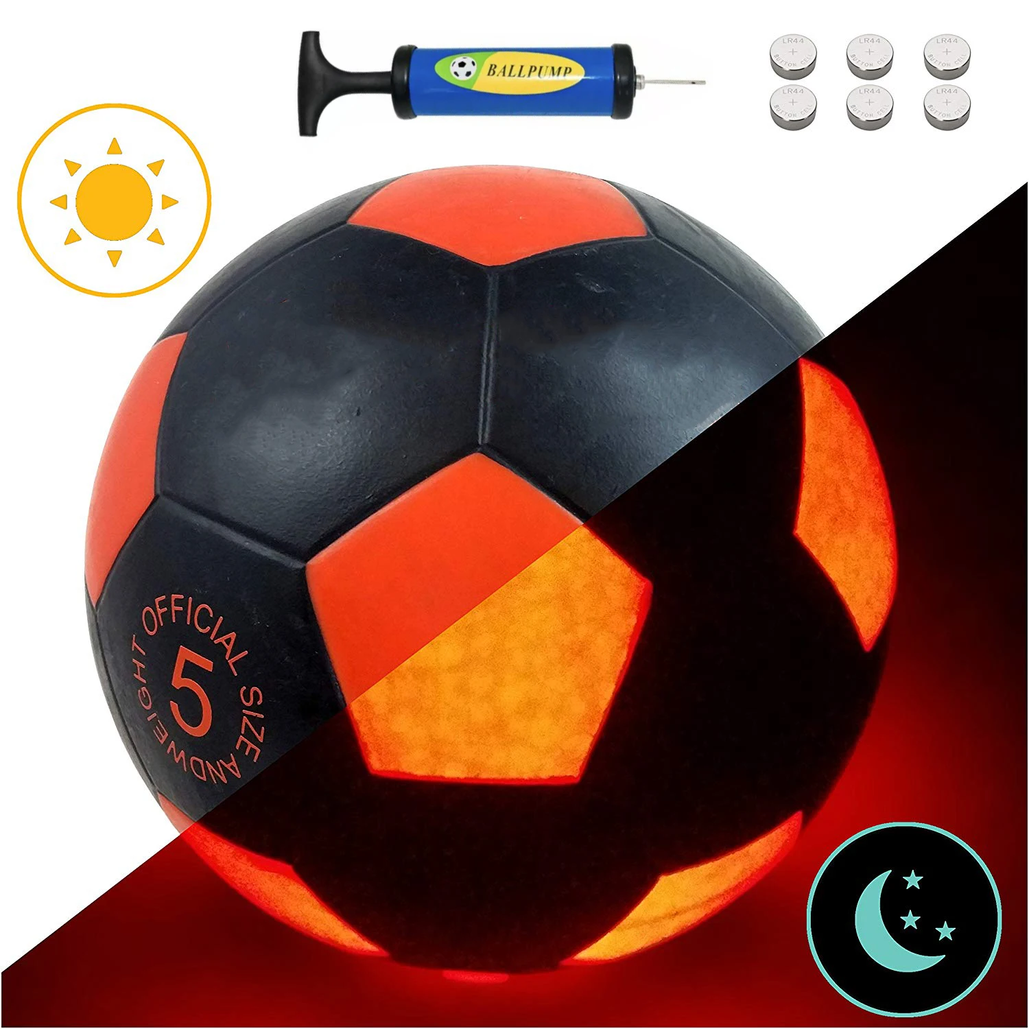 High-quality Soccer Ball LED Light Up Football Night Training Football Super Bright Glow Ball in night Luminous Football Outdoor