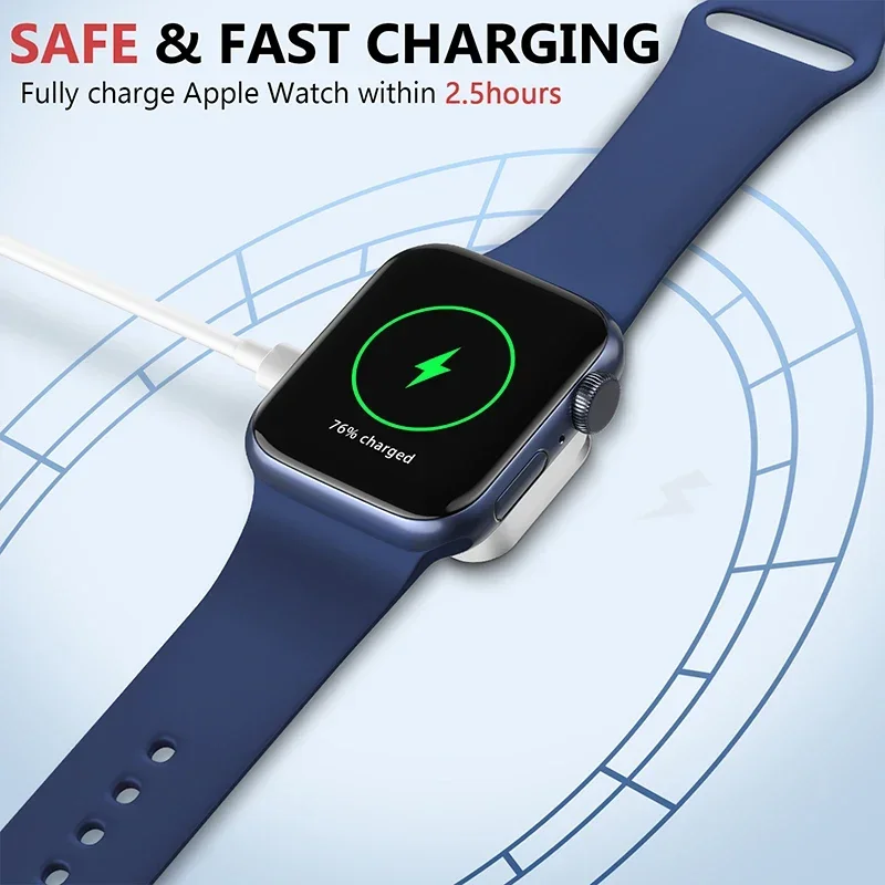 2 in 1 Portable Metal Magnetic Wireless Charger for Apple Watch 9 8 7 6 5 4 3 2 SE With Keychain Type C Charging Pad For iWatch9 - view 3