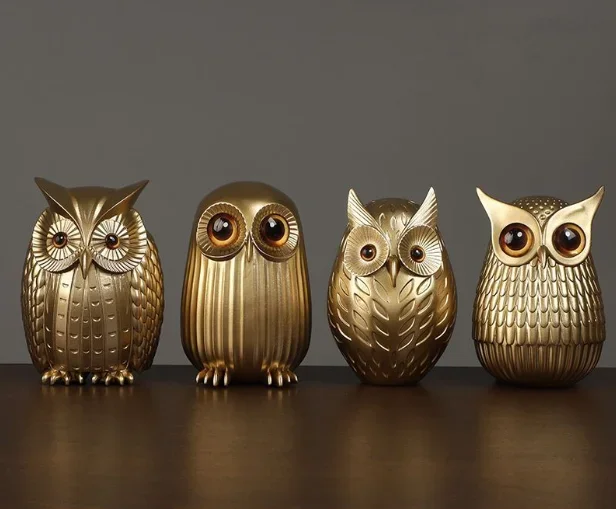 Owl Resin Ornaments Living Room TV Cabinets Bookshelves Desktop Home Decor Nordic Creativity Decoration Figurines