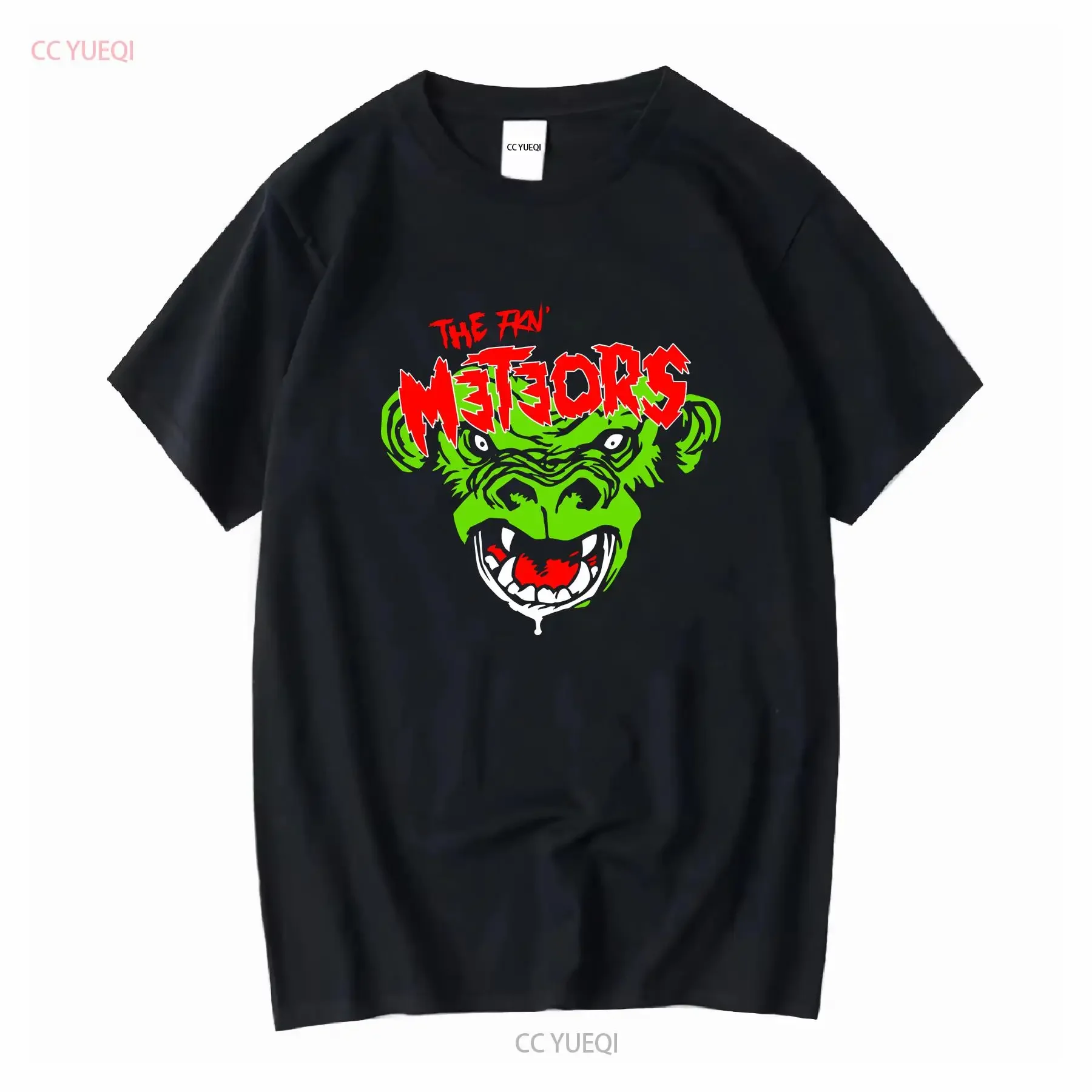 New T Shirt NWT The METEORS Psychobilly Men's Black Size S 5XL long or short sleeves vintage Washed designer clothes Slightly