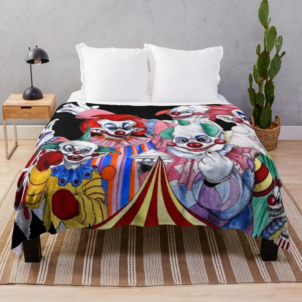 

Killer Klowns From Outer Space! Throw Blanket Fashion Sofas Beach Plaid on the sofa Blankets