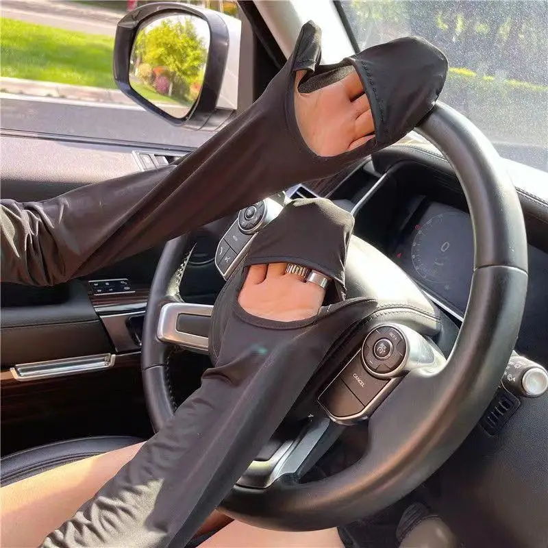 

Summer Sun Protection Sleeves For Women Loose-fitting, Breathable Ice Silk Arm Sleeves And Gloves For Driving, UV Protection