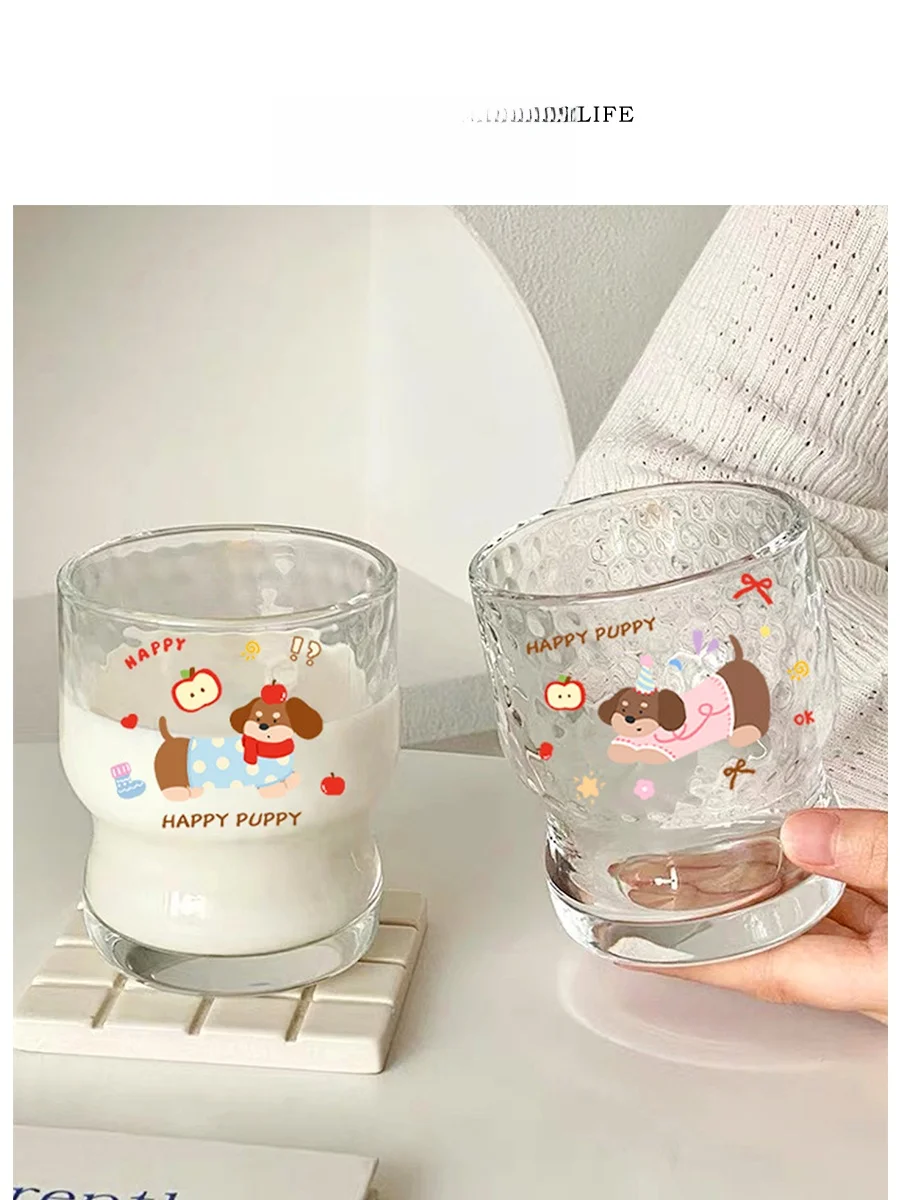 

Creative Cartoon Glass Cup Milk Coffee Water Cup Transparent Cylinder ape Home Use Drinkware from Mainland China Tee Life...