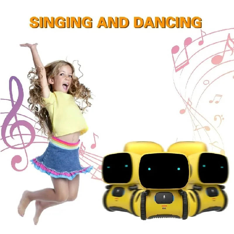 Emo robot smart robots dance voice command sensor, singing, dancing, repeating robot toy for kids boys and girls talkking robots