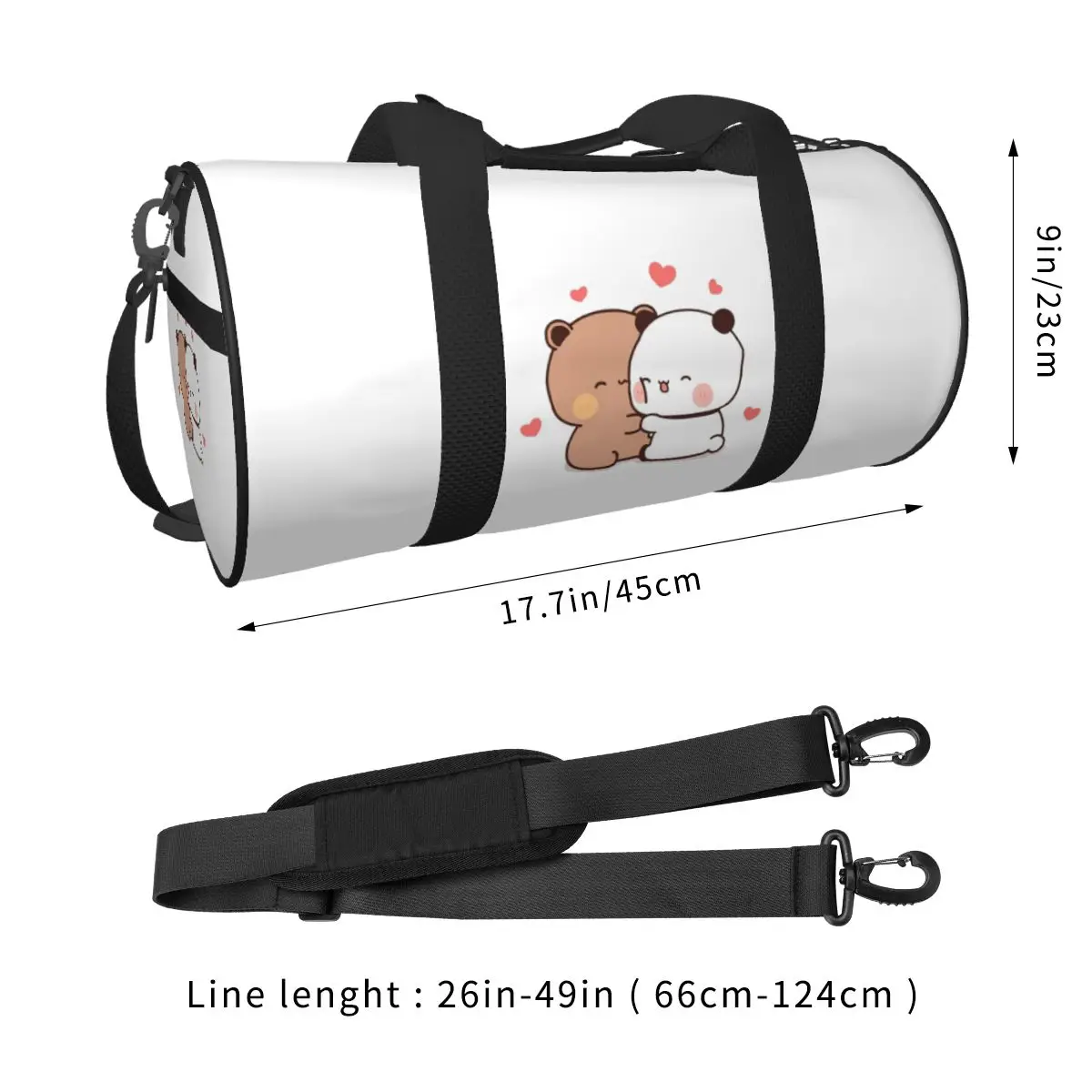 Bear And Panda Bubu Dudu Balloon Large Duffle Gym Bag Multi-Functional Duffle Travel Bags Handbags Fitness bag view 2
