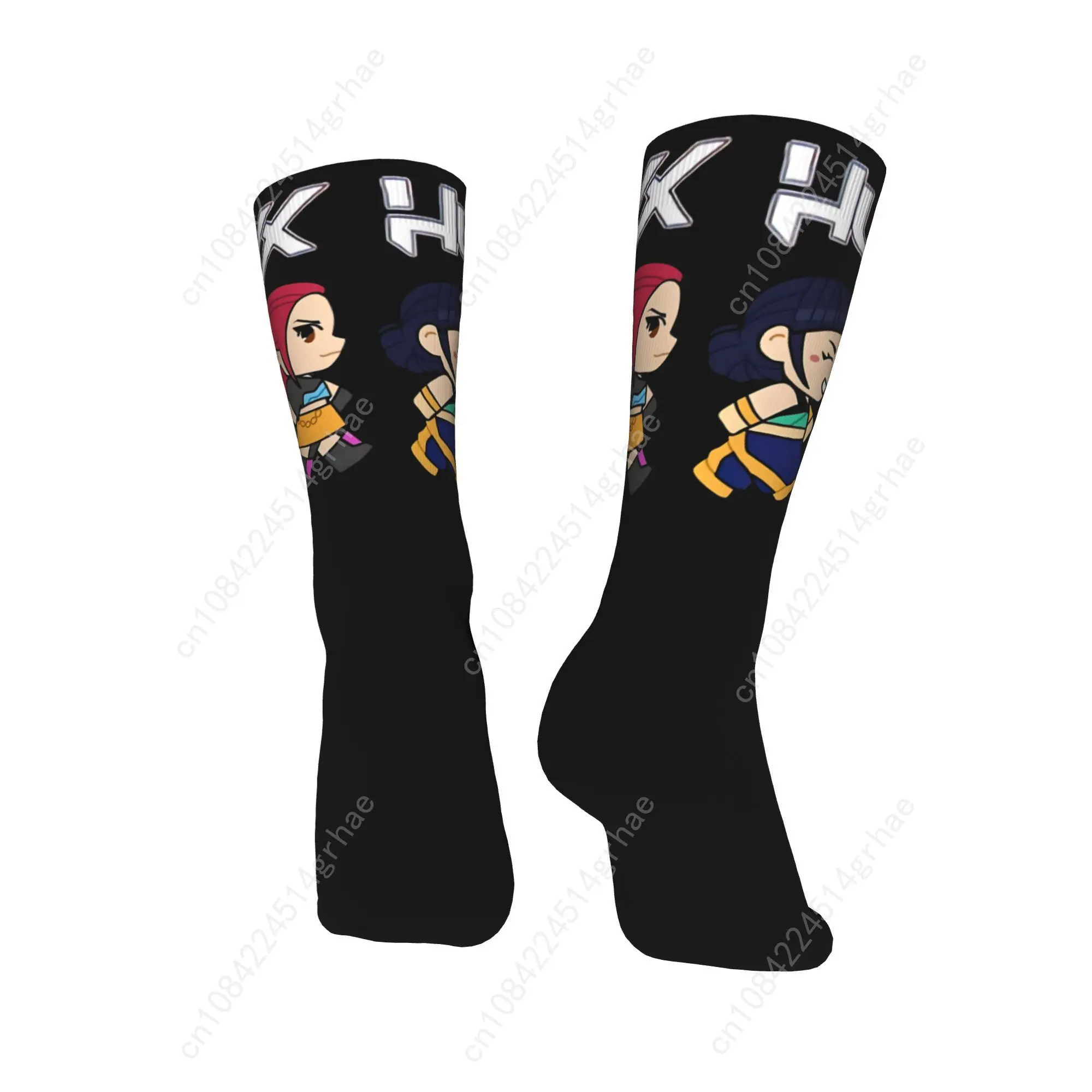 Men Socks Kpop Demon Hunters Huntrix Chibi  Stockings Anti Bacterial Breathable Socks Winter Funny Design Climbing Socks