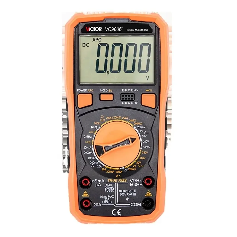 

VICTOR VC9806+ 4 1/2 Digit True RMS Manual Range Digital Multimeter DC AC 1000V 20A Antimagnetic Anti-interferential Tester