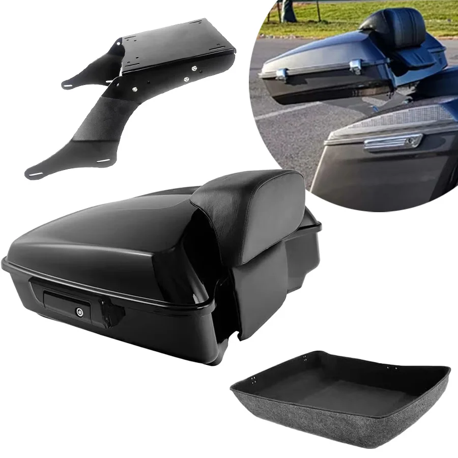 For Kawasaki Vulcan 1700 Vaquero VN1700 Vaquero 2010-2026 Motorcycle Tour Pack Pak Trunk Tail Box with Luggage Rack