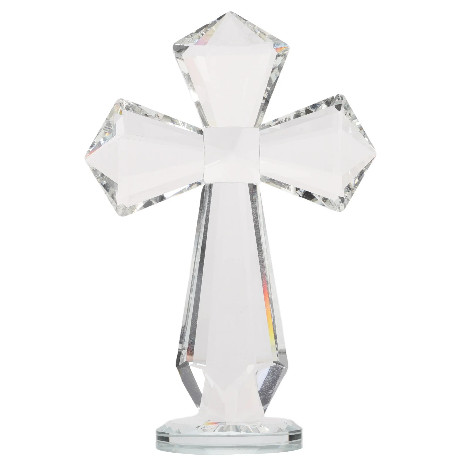 

Crystal Cross Figurines Decoration Standing Souvenir Catholic Easter Decorations Statue Decorate