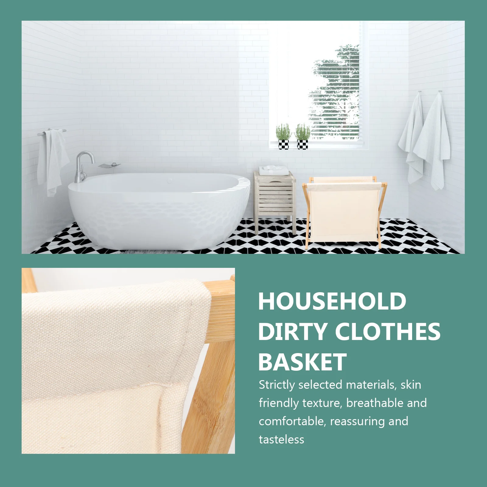 

Bamboo Cloth Laundry Basket Folding Design Bedroom Kids Storage Large Organizer Dirty Clothes Holder Multipurpose Storage