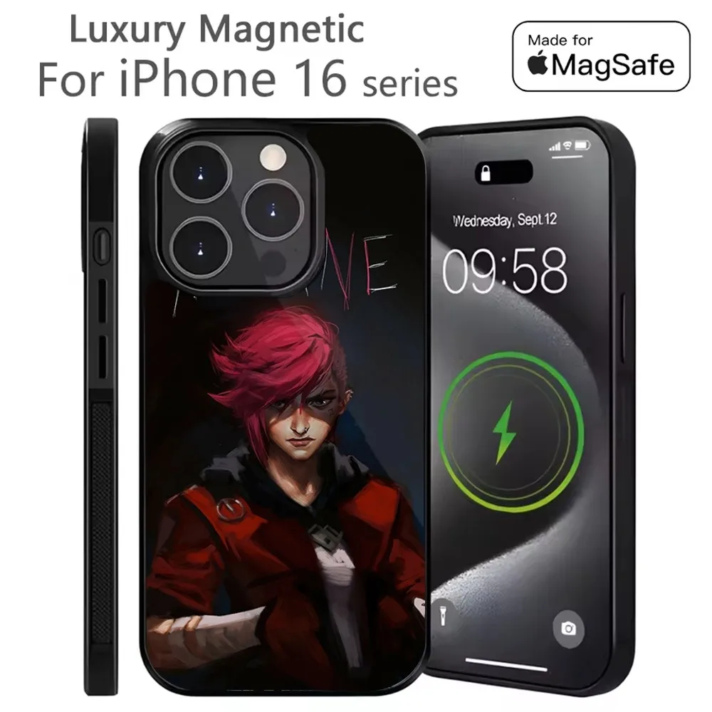 

Game L-LOL A-Arcane Violet Phone Case For iPhone 16,15,14,13,12,11,Plus,Pro,Max Mini Magsafe Magnetic Wireless Charging