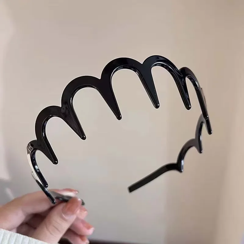 قطعتان من ربطات الشعر المتموجة للنساء، طراز جديد جميل، غسول الوجه، غير قابل للالتصاق، نسيج رقيق، مشط مسنن، عصابات رأس غير قابلة للانزلاق، ح