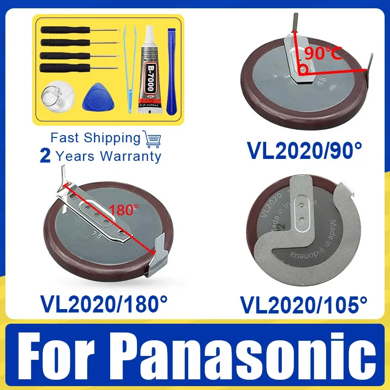 Para Panasonic VL2020 2020 batería recargable patas de batería de litio 90 grados 105 grados 180 grados para BMW-Mini llave de coche