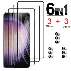 6in1 Protective Glass for Samsung S23 FE S22 S21 FE Screen Protector for Galaxy Camera Lens Tempered Glass S 23 21 20 S23fe 5g