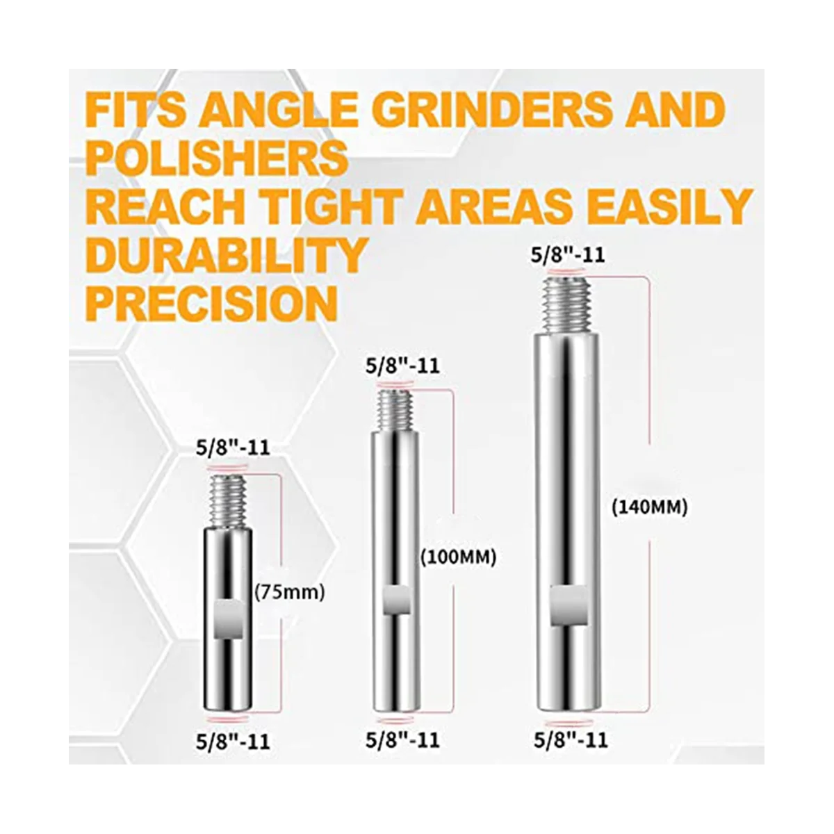 3PCS 5/8inch-11 Angle Grinder Extension,Help Sanding Discs,Cut-Off Wheels,Flap Discs,Grinding Wheel Into the Narrow Area