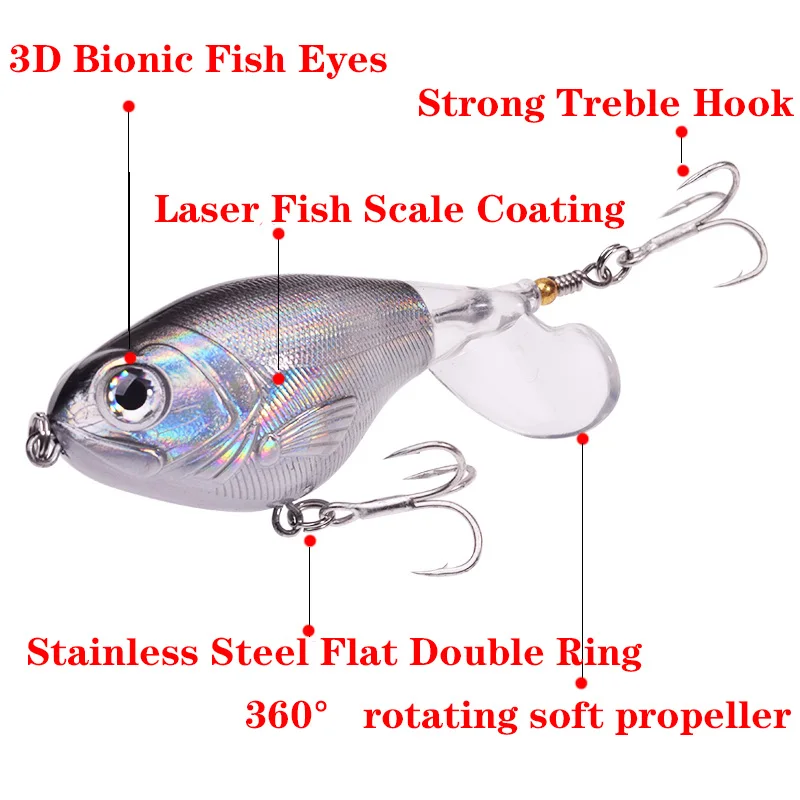 1 pz richiamo di pesca 11g/16g galleggiante coda rotante esca artificiale Crankbait Bass pesce gatto esche per attrezzatura da pesca