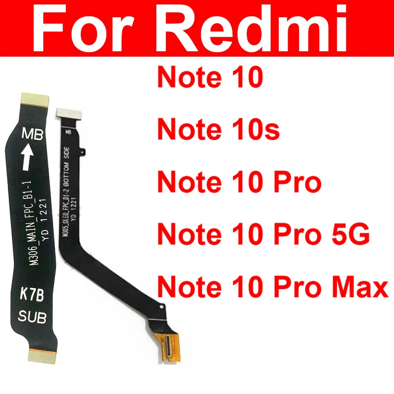 LCD Motherboard Konektor Kabel Fleksibel untuk Xiaomi Redmi Note 10 Note 10S Note 10 Pro Max 5G Mainboard LCD Layar Konektor Pita