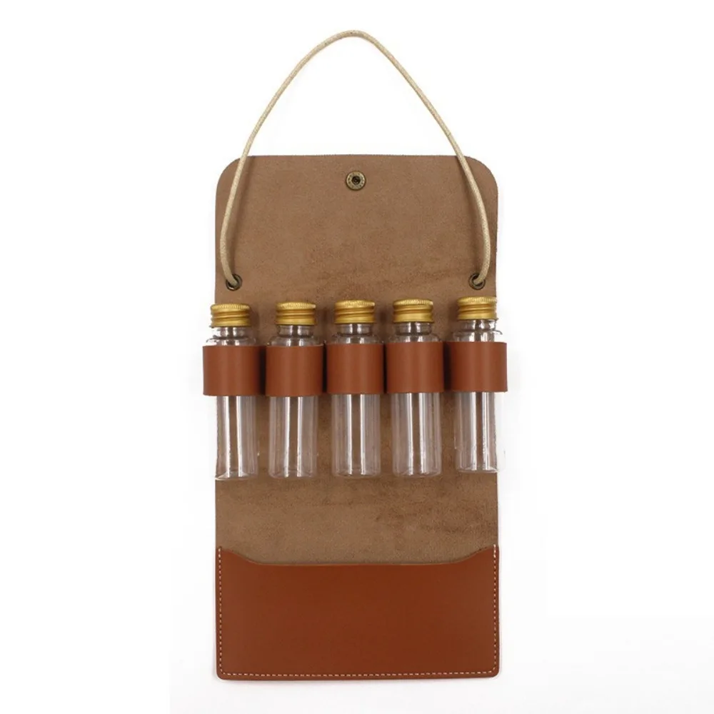 

Outdoor Camping Spice Bottle Set Portable Folding Leather Waterproof Large Capacity Camping Hiking Picnic BBQ Seasoning Bag Tool