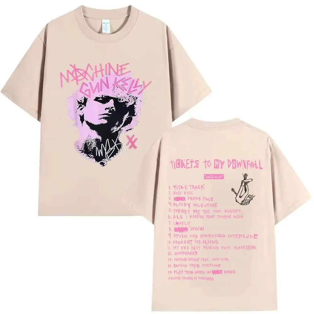 Koszulka MGK Machine Gun Kelly Tour 2026, gotycka męska koszulka hip-hopowa z krótkim rękawem, koszulka z nadrukiem retro