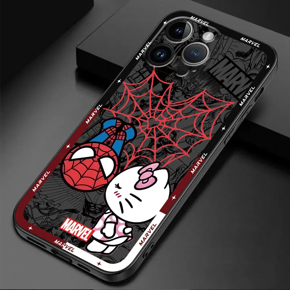 Marvel SpiderMan Hello Kitty Phone Case for Google Pixel 6 Pro 7 Pro 8 Pro 7a 6a TPU Soft Shell Armor Cover