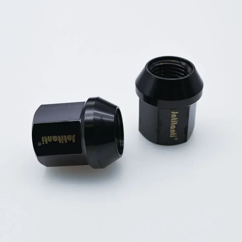 Jntitanti cone seat auto parts Gr.5 titanium car black wheel nut M12*1.25*27mm for Nissan,Greatwall,Geely,Subaru,Suzuki etc.