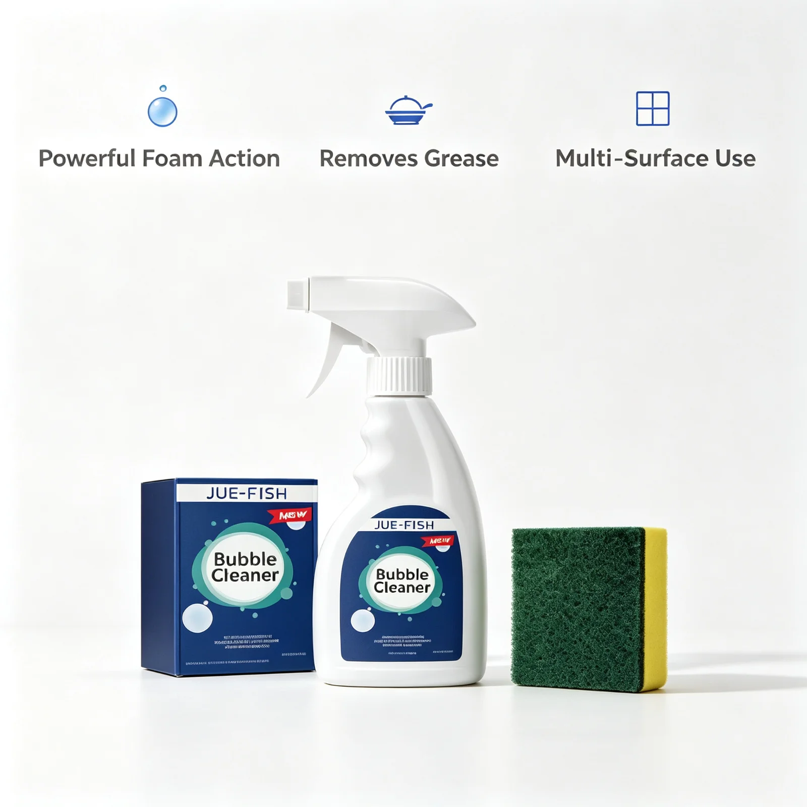 Kitchen Grease Foam Cleaner, Heavy Oil Stain Remover For Range Hood, Stove, Kitchenware And Wall