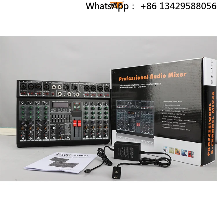 LXT8 USB BT 8-Channel Metal Sound Mixer 99 DSP Professional Mixing Console for Stage Performance