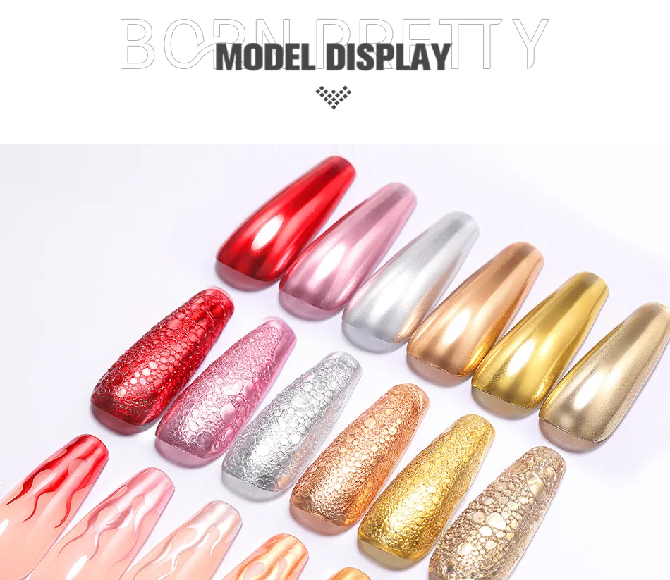 BORN PRETTY 10ml Chrom-Basisgel für Spiegelpuder Transparentes Nagelgel Kristallklar UNGIFTIG Abziehbares UV-LED Funktionsgel – Detail 5