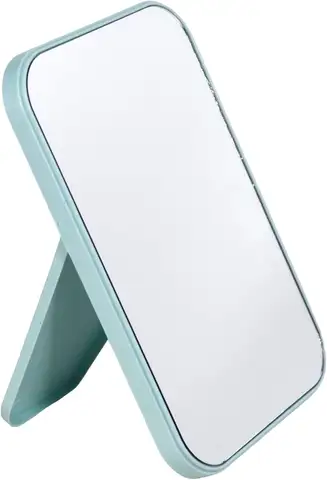 8x5 Inch Light Green Makeup Mirror for Desk, Dual-Use Tabletop Stand and Wall Mount with Hanging Hole