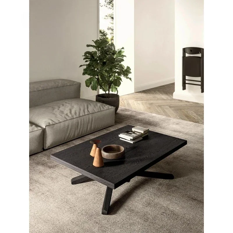 Solid wood lifting dining table two-in-one coffee table small apartment household does not take up space