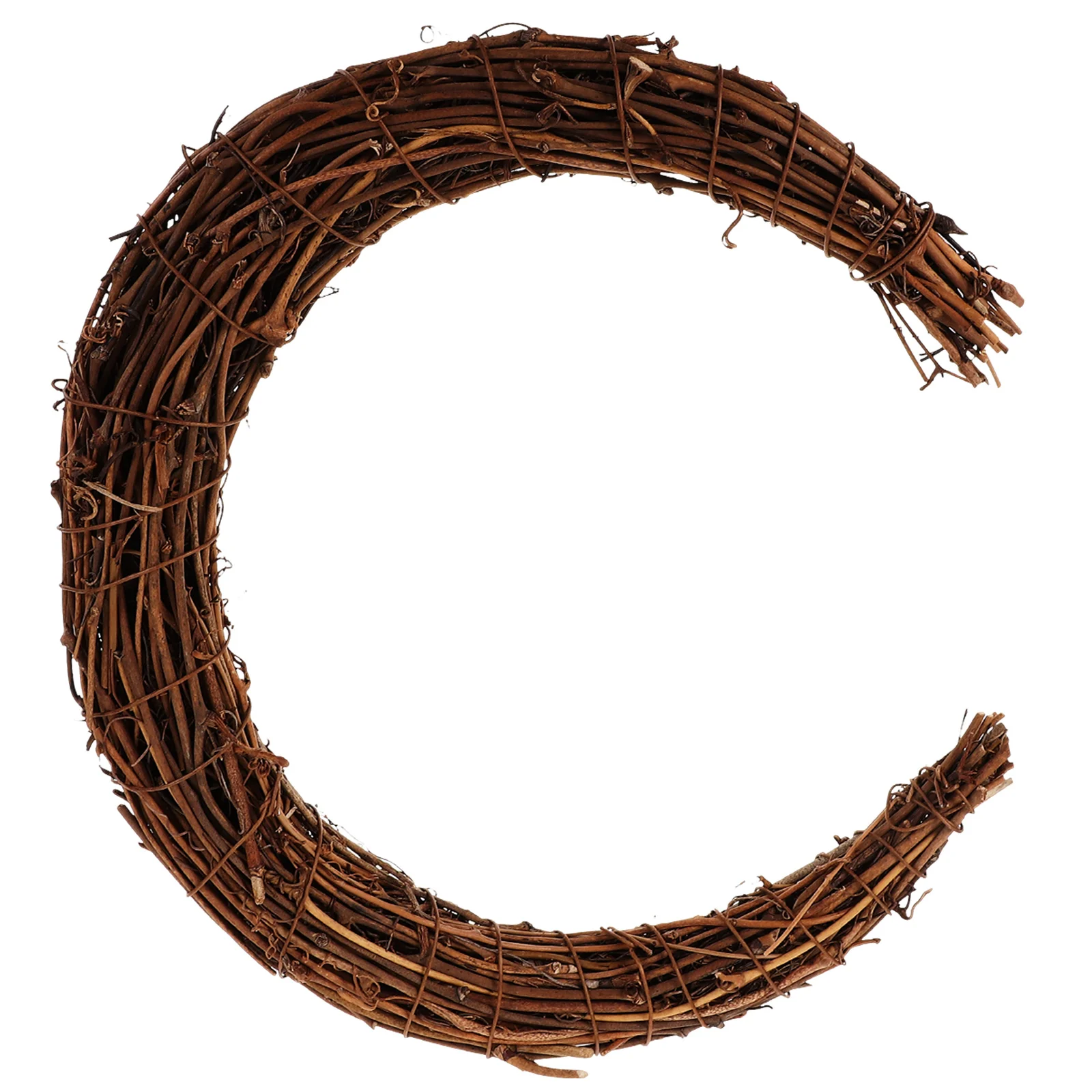 

s Moon Shaped Rattan Wreath Hoops Natural Vine Frame 25cm DIY Materials Home Holiday Christmas Accessories