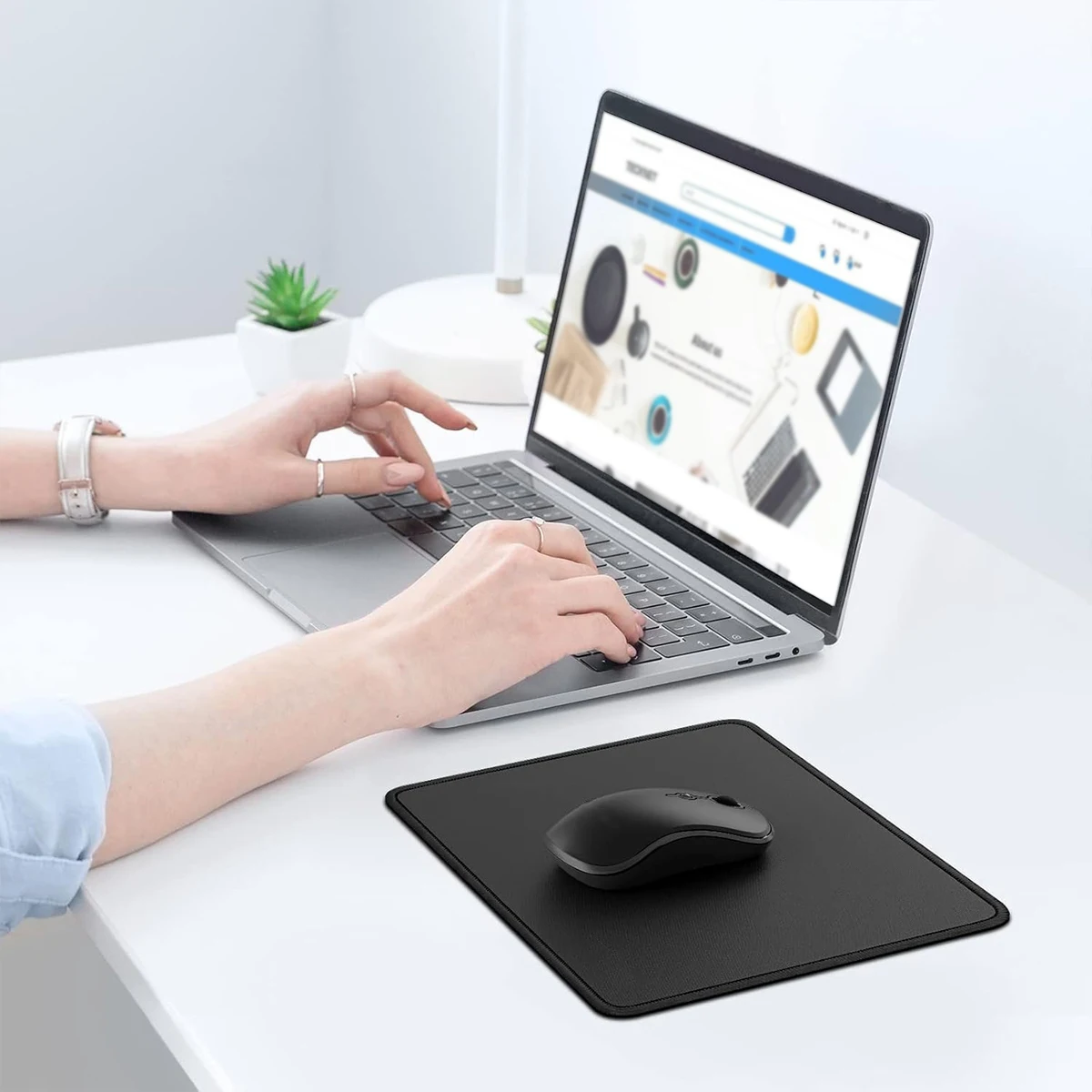 Geeignet für Computermaus – ergonomisches Mauspad mit genähtem Rand für Büro und Gaming-Laptops, bietet bequeme Handgelenkstütze. – Detail 2