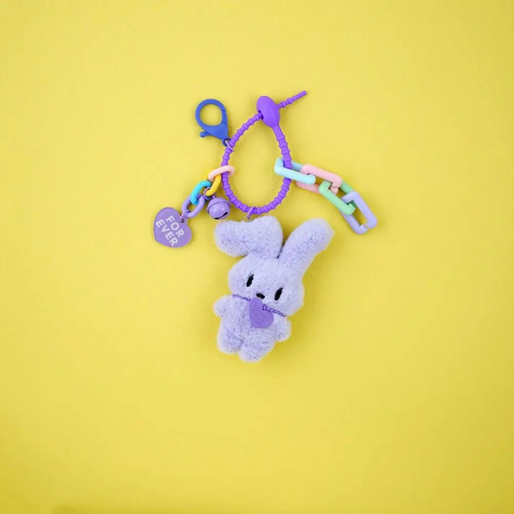 PP Katoen Pluche Konijn Sleutelhanger Loensen Pluizig Bunny Knuffels Hanger Cartoon Collectie Bunny Hart Sleutelhanger Kid Gift