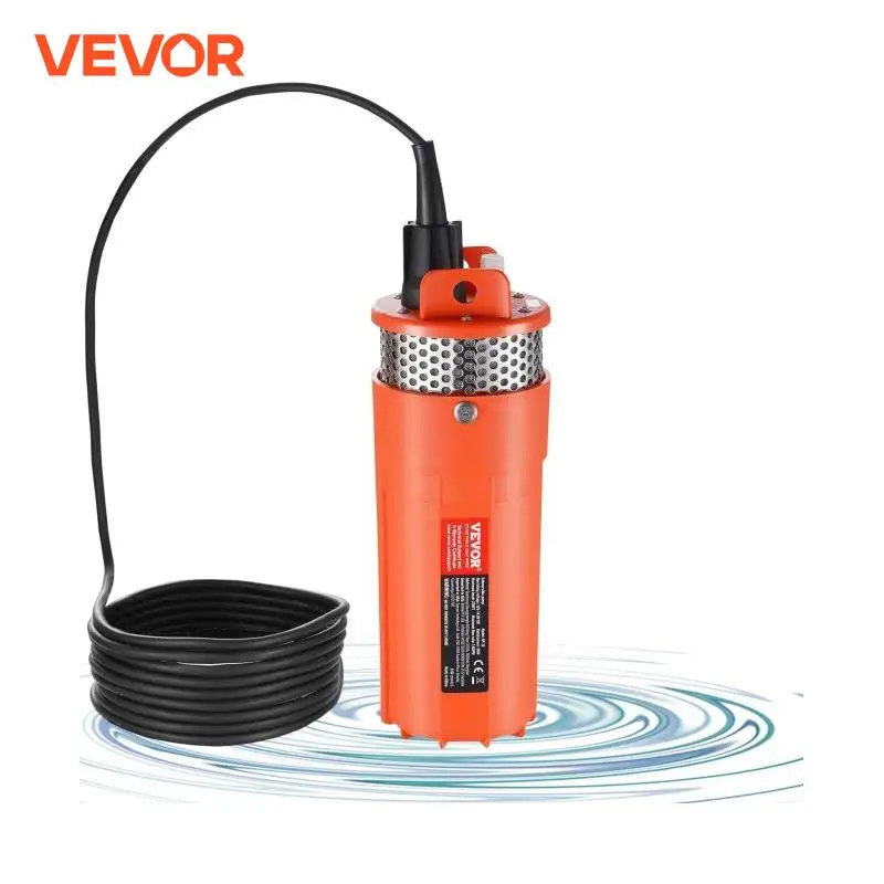 VEVOR Solar Water Pump 12V DC Submersible Deep Well Pump Max Flow 1.6 / 3.2 / 9.25 / 8.4 GPM for Well, Farm Ranch Irrigation