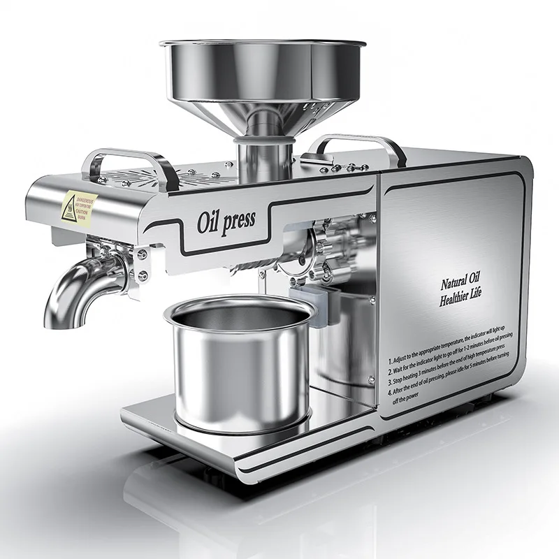 

Small stainless steel kitchen appliance oil press machine with temperature control and diversified raw material oil pressing