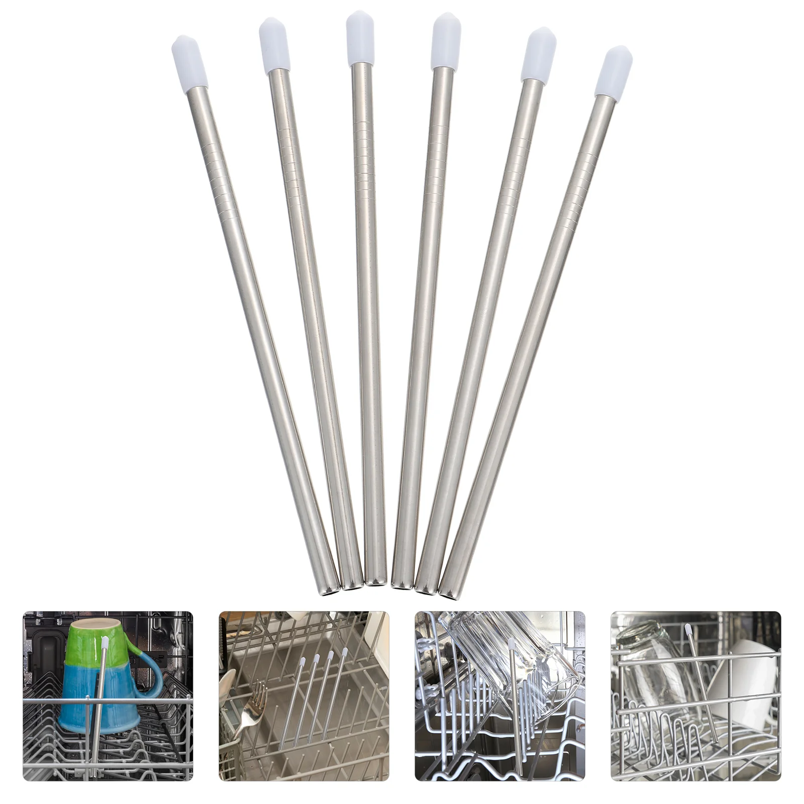 

6 Pcs Stainless Water Bottles Dishwasher Bracket Drain Stand Clothes Drying Cup Drainage Baby Holder