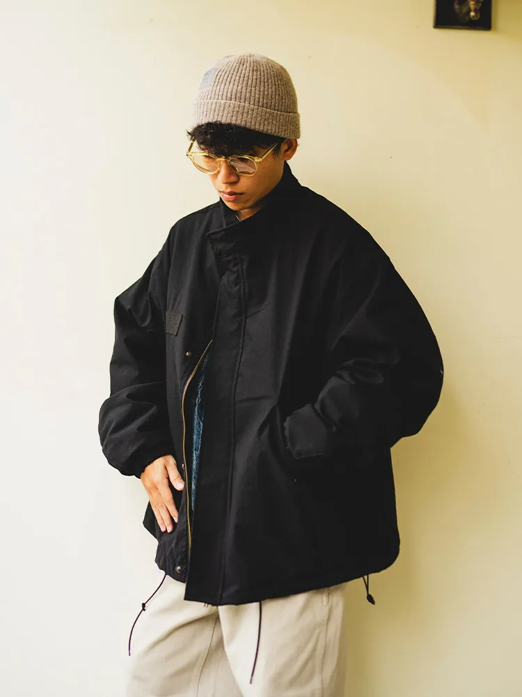 

Japanese Retro Washed Quilted Cotton Stand Collar Jacket for Men Autumn and Winter Thick Cotton Coat