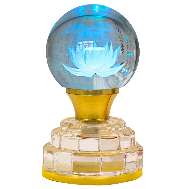 Crystal Lotus Lamp Lamp for Buddha Worship Colorful Pilot Lamp Lotus Lamp Plug-in Led Buddha Light Household