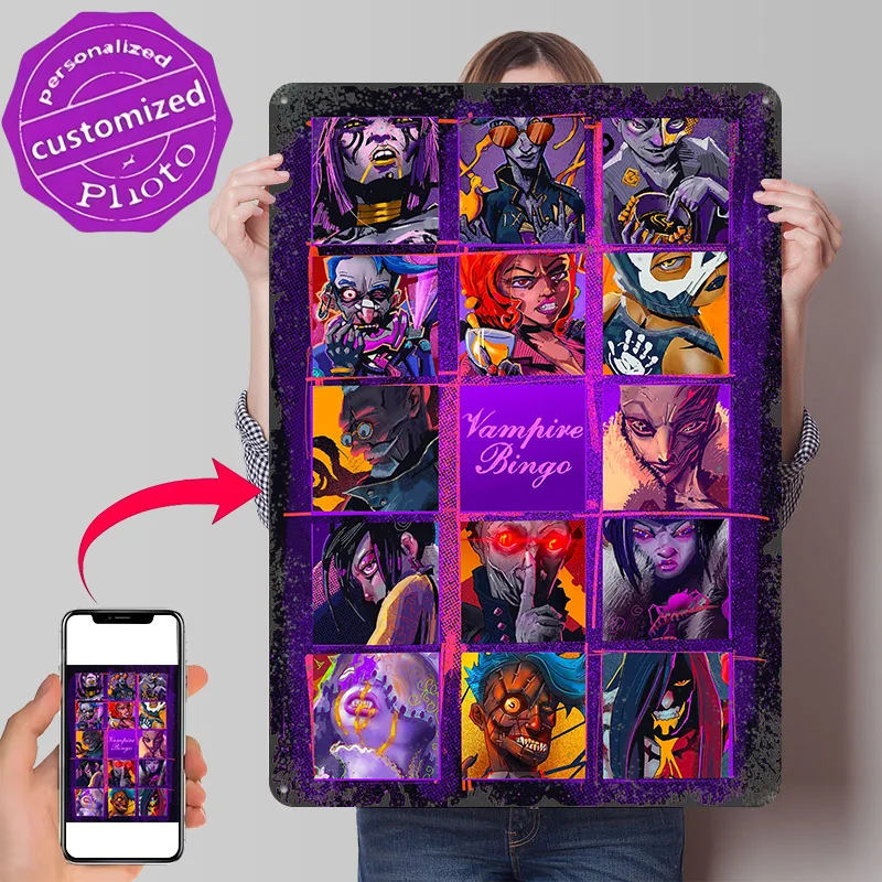 Vampire Bingo - The Family 3D Texture Printed Poster Custom Vintage Metal Tin Plate Sign for Wall Art Home Decor Ornaments Items