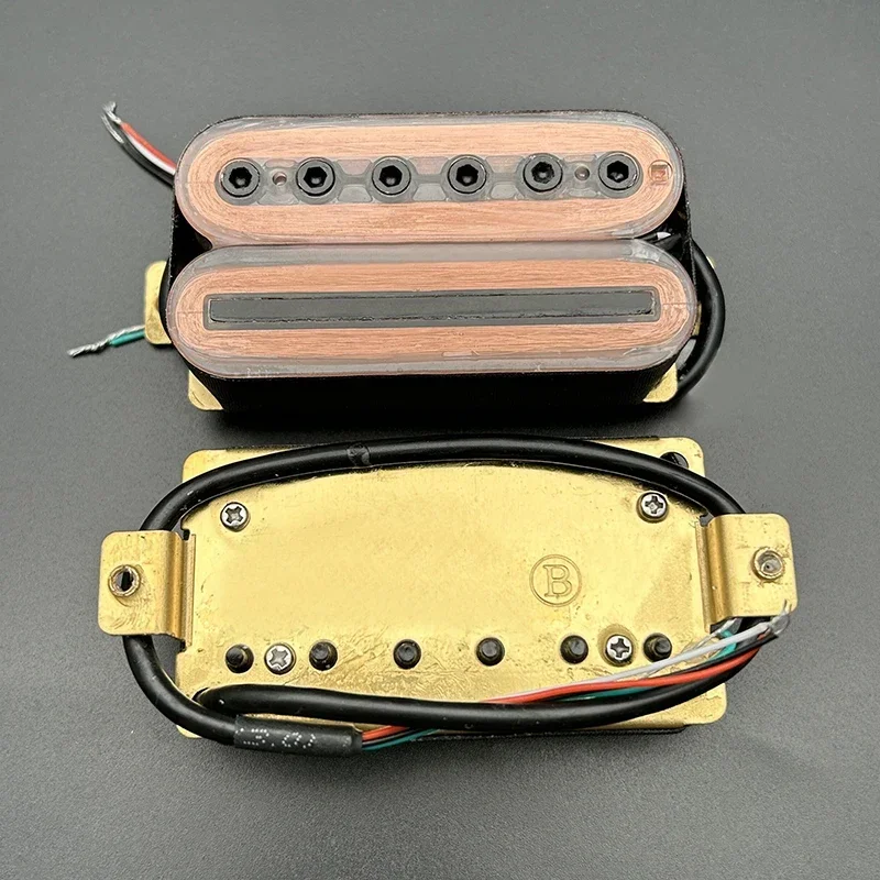 Electric Guitar Humbucker Blade/Hex Screw Adjusting Dual Coil Guitar Pickup with 4 Conduct Cable/Coil Splitting Transparent