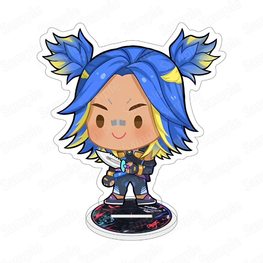 Valorant 10cm Acrylic Stand Jett Sage Chamber Killjoy Omen Double Sided Chibi Game Desktop Figure Fan Collectible Gift Keychain