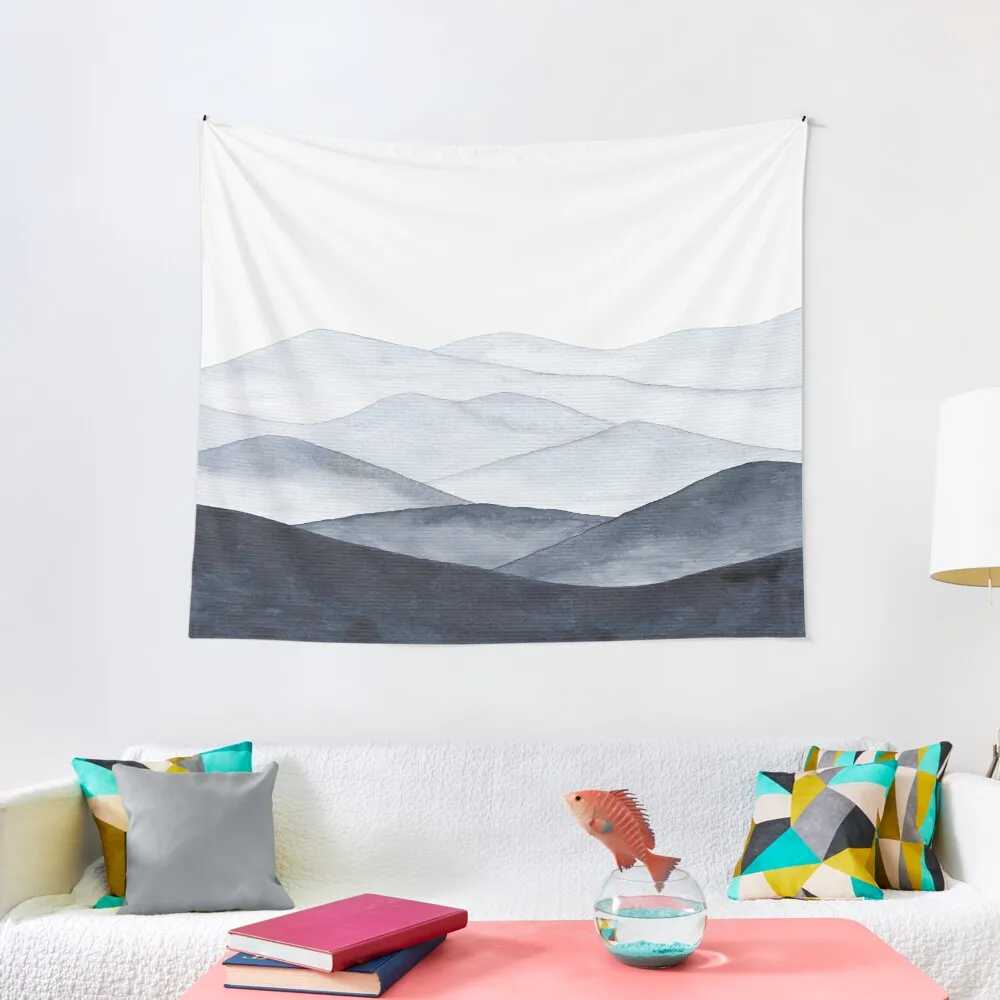 

Abstract Indigo Mountains Tapestry Aesthetic Room Decoration Decor For Bedroom Tapestry
