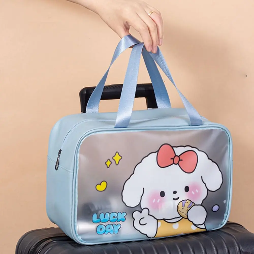 Handbag Ins Cartoon PVC Cosmetic Bag Cute Large-Capacity Transparent Wash Bag High Appearance Level Waterproof Storage Bags Girl