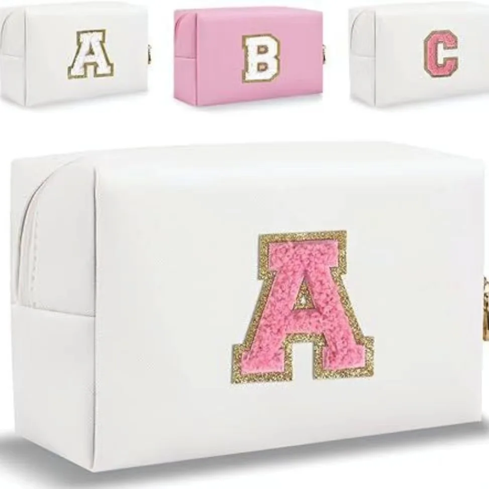 Large Capaci Travel Storage Bag Embroidered Letters Octagonal eup Bag Wear Resistant PU Fly Storage Tools