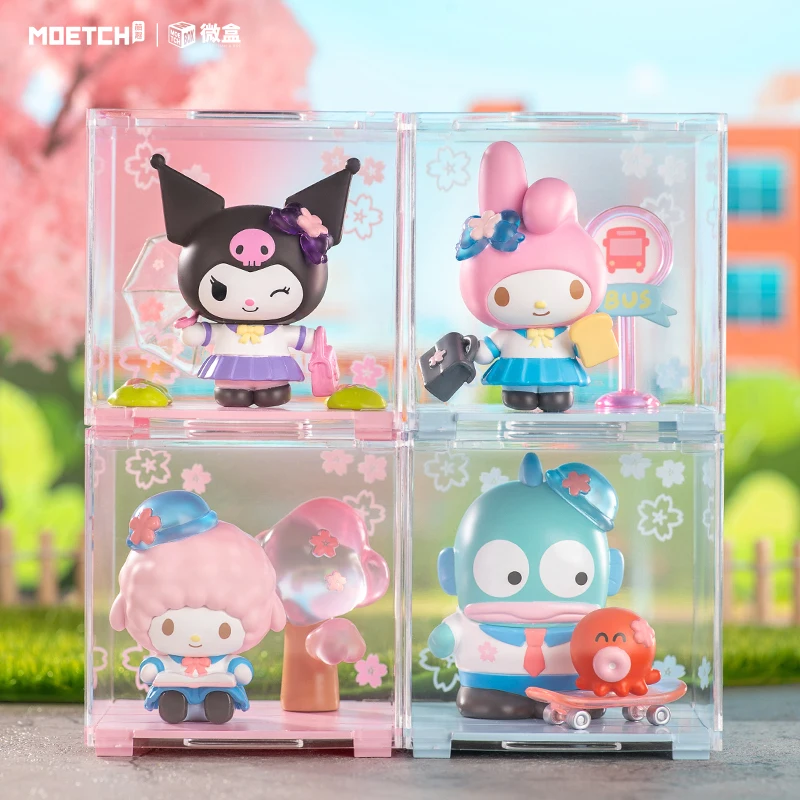 

Персонажи Sanrio Go To School, слепая коробка, игрушки, кавайные фигурки с акриловой защитой, декор для стола, сбор Pochacco My Sweet Piano