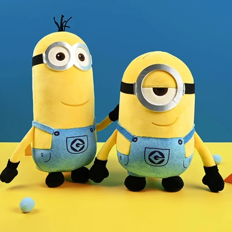 Lindos personajes de películas Minions juguetes de peluche amarillos Bob Stuart muñecos de peluche suaves juguetes y pasatiempos regalos de cumpleaños de Navidad para niños