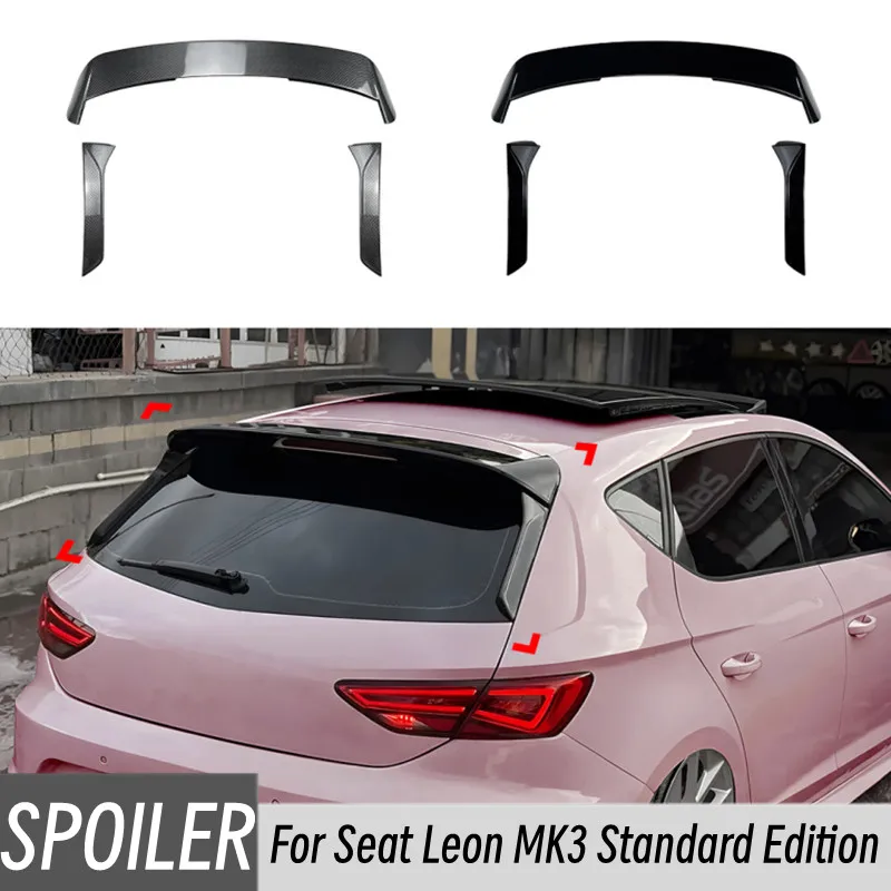 

For 2013-2019 Seat Leon MK3 Standard Edition Car Rear Roof Lid Boot Spoiler Wings Black Carbon Tuning Accessories Part